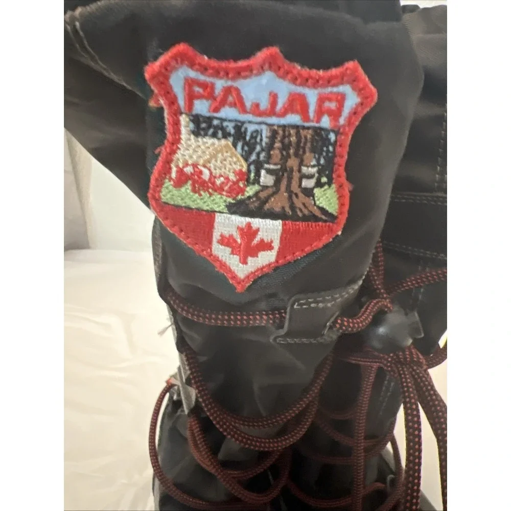 PAJAR Waterproof Grip Tall Winter Lined Lace Up Womens Sz 7 7.5 Black Red EU‎ 38